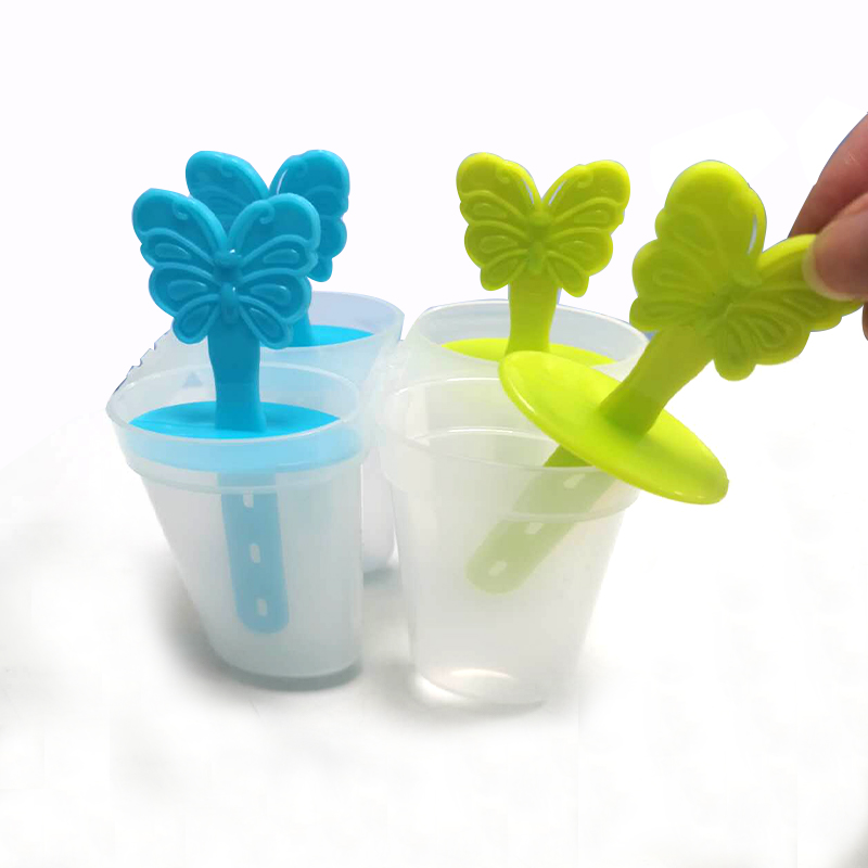 Ice Popsicle Maker Box 4 Popsicle Molds 8 cm - Random Colour Home