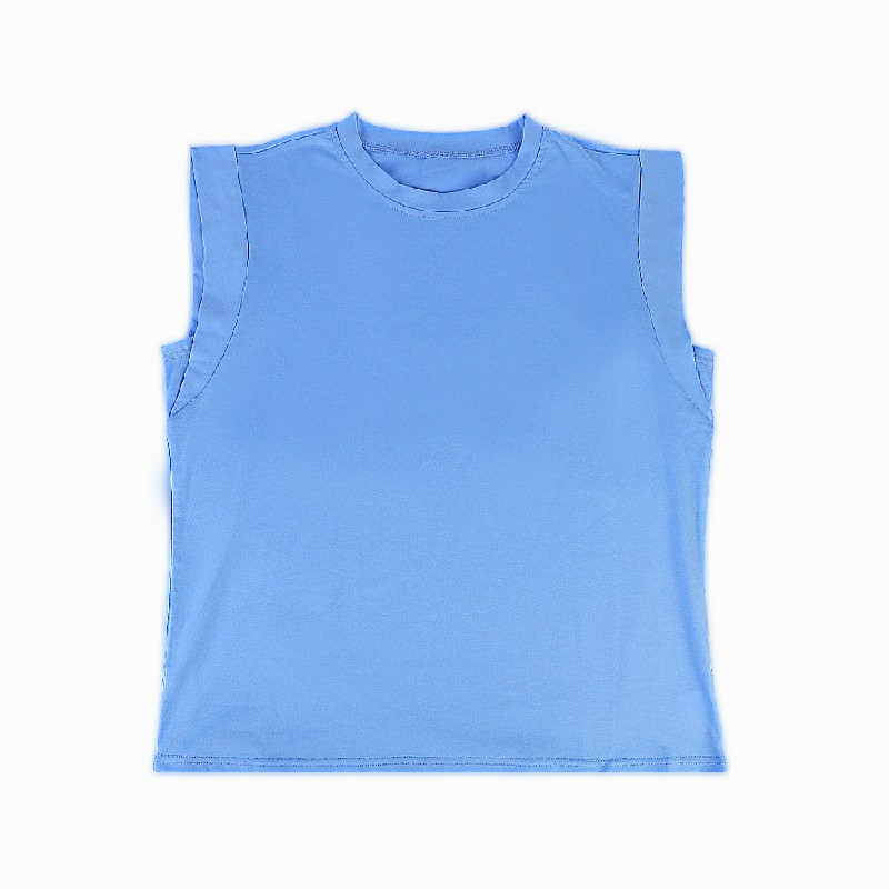 Ladies Crewneck Tank Tops Sleeveless Vests for Women Summer  Blue Size 2XL Gift