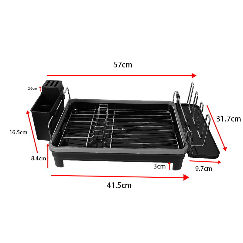 Dish Drying Rack Multifunctional Tableware Drain Rack Stainless Steel Dish Drainers for Kitchen Counter Black Home