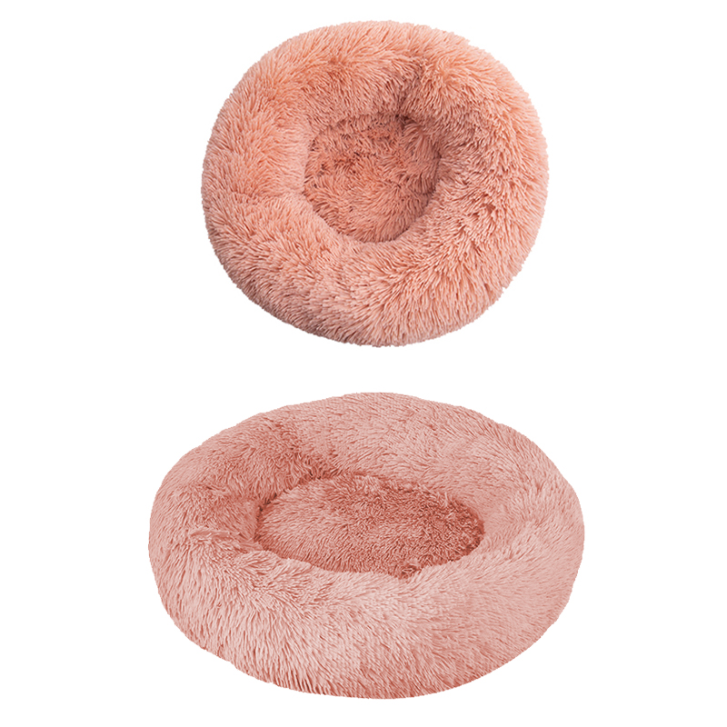 Removable, washable, comfortable, oversized pet round plush dog bed, 80cm, pink