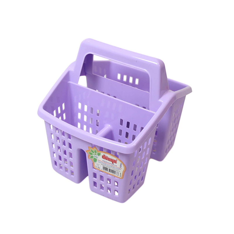 Plastic Utensil Cutlery Holder Basket 4 Sections with Handle 10 x 16 cm  Random Colour Home