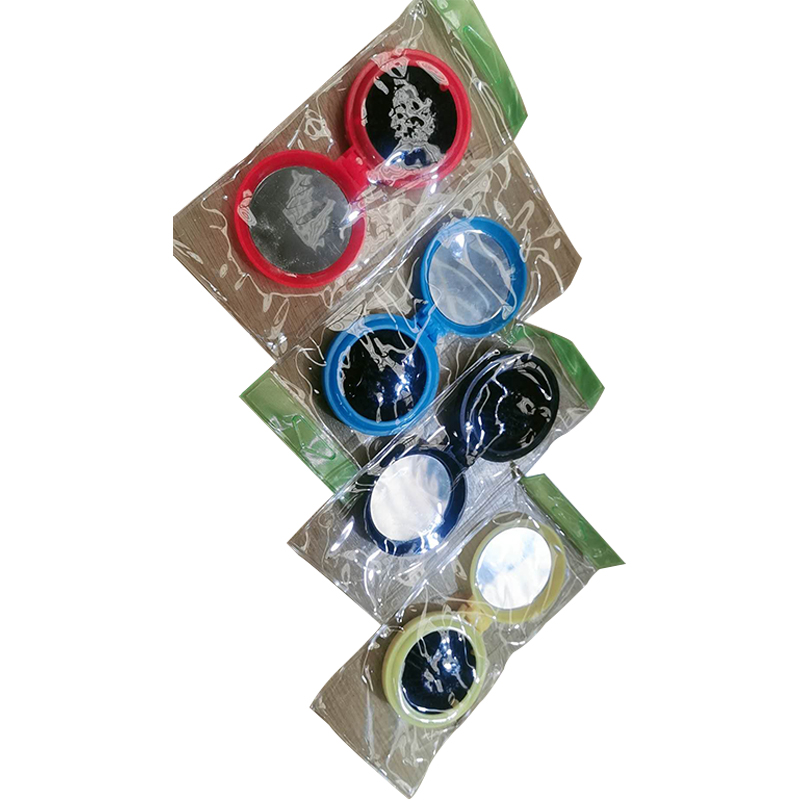 Round Folding Pocket Hair Brush with Mirror for Travel Random Colour Gift