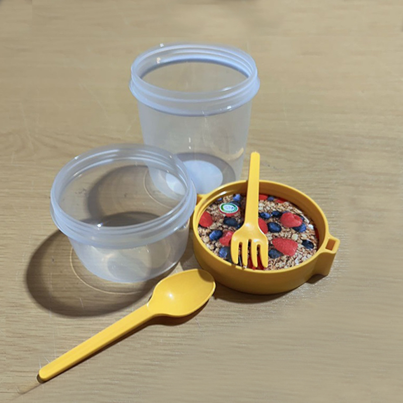 650ml Muesli Container Reusable Yogurt Pot Oatmeal Jar Random Colour Home