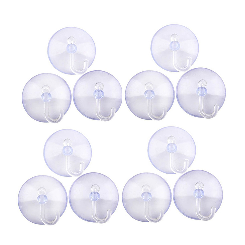 Clear Suction Hooks Window Suckers for Bathroom Kitchen Pack of 12 Home