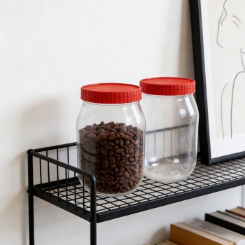 2PCS 750mL Plastic Food Storage Jar with Lids Kitchen Reusable Freezer Storage Containers