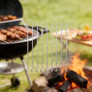 Twisted Metal BBQ Kebab Skewer Sticks 38 cm Pack of 9