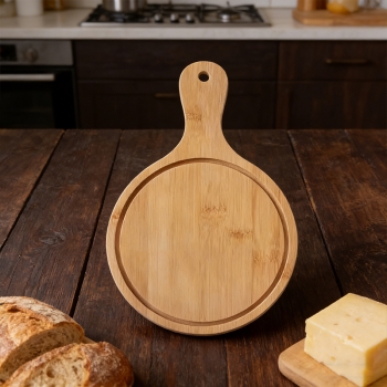 Wooden Pizza Plate Serving Chopping Board Medium 24.5 x 35.5 x 1 cm Home