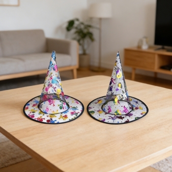 Multicoloured Kids Witch Halloween Fancy Dress Hat Assorted Colours Random Sent