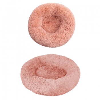 Removable, washable, comfortable, oversized pet round plush dog bed, 80cm, pink