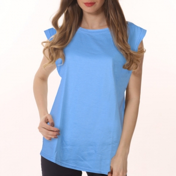 Ladies Crewneck Tank Tops Sleeveless Vests for Women Summer  Blue Size 2XL Gift