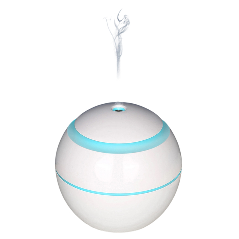 200mL Aroma Mist Diffuser with Soft Light Jasmine Fragrance Oil USB Round Aromatherapy Humidifier