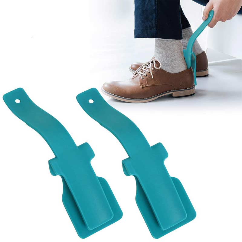1 Pair of Shoe Assistants, Plastic Slip-On Shoe Puller, Easy to Put On and Take Off, Blue
