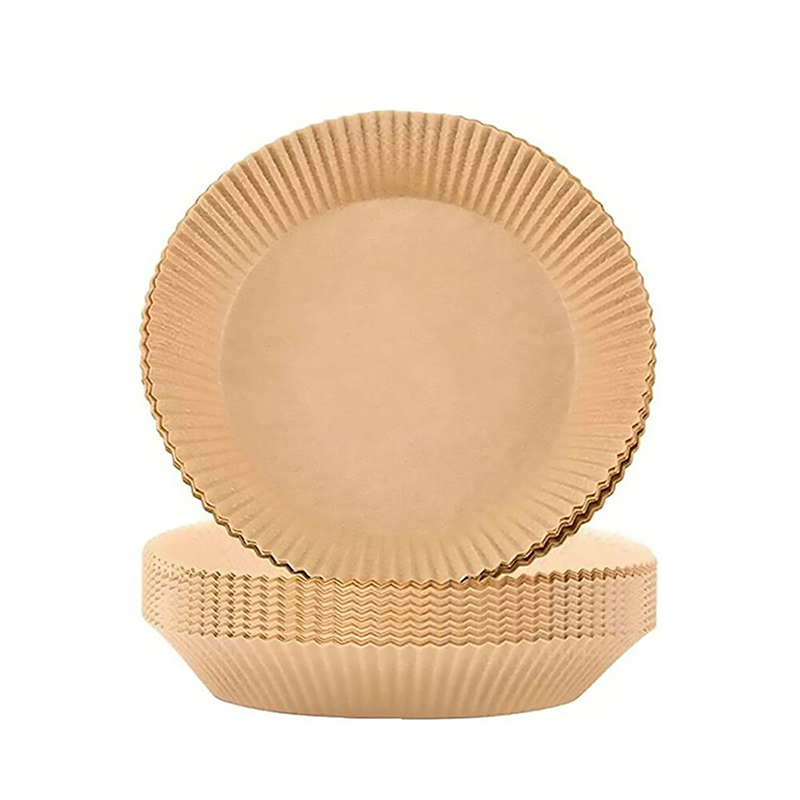 50pcs Kitchen Baking Brown Air Fryer Paper Liners Round 200 mm Home