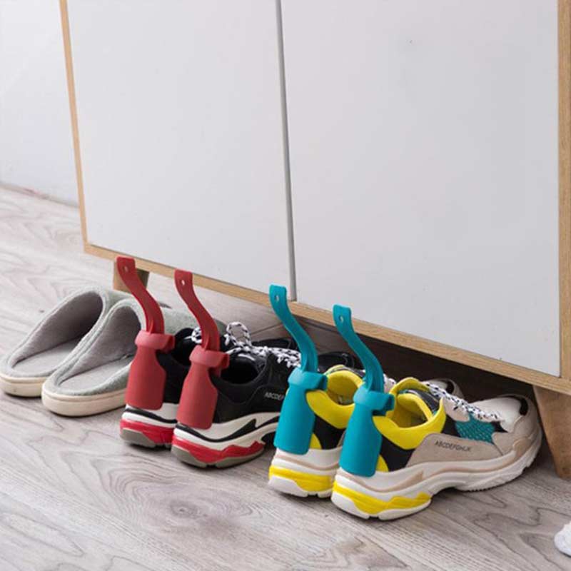 1 Pair of Shoe Assistants, Plastic Slip-On Shoe Puller, Easy to Put On and Take Off, Blue