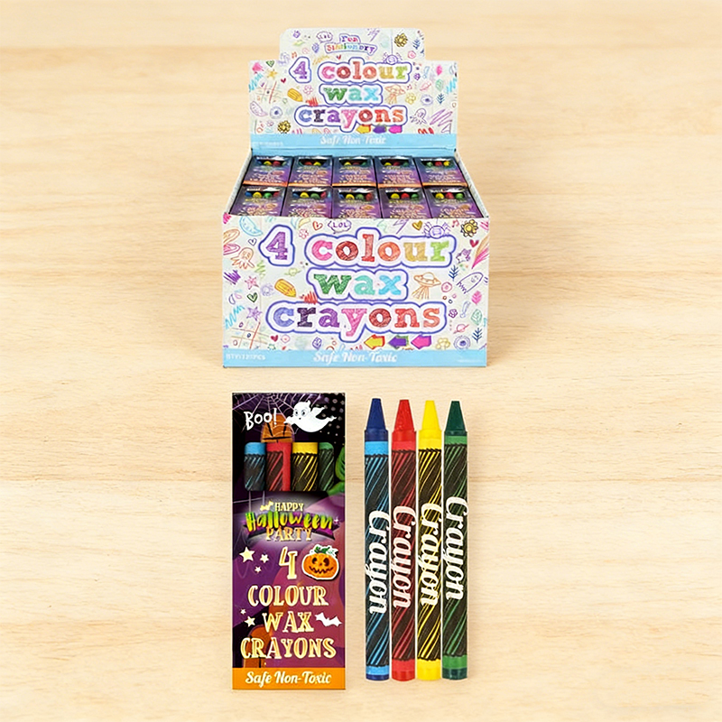 Halloween Mini Wax Crayon Packs 4pcs Party Favours and Prizes Gifts