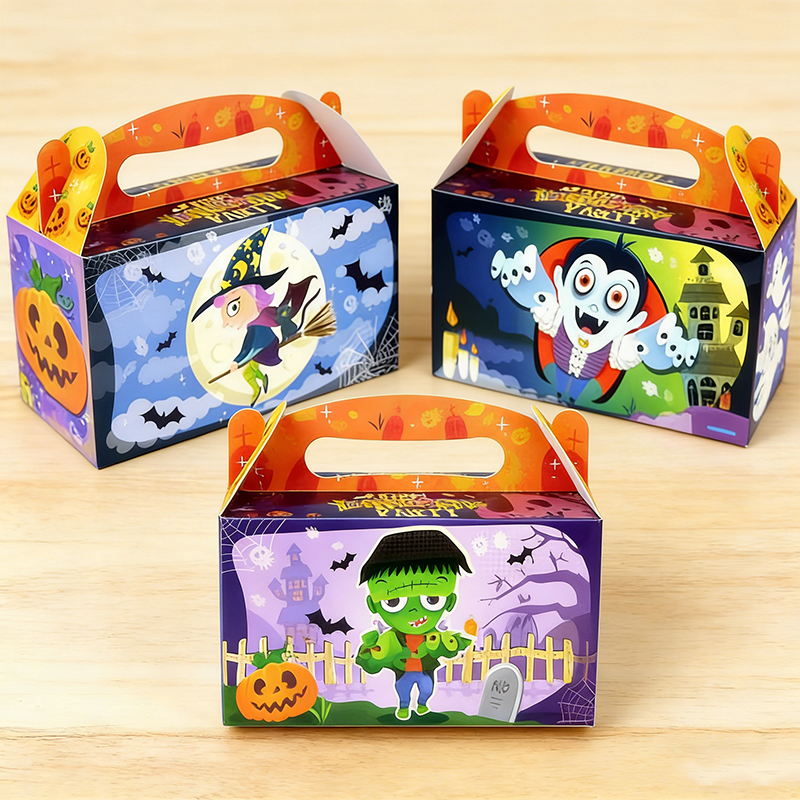 Halloween Party Lunch Boxes Large 3 Assorted Designs Random Sent