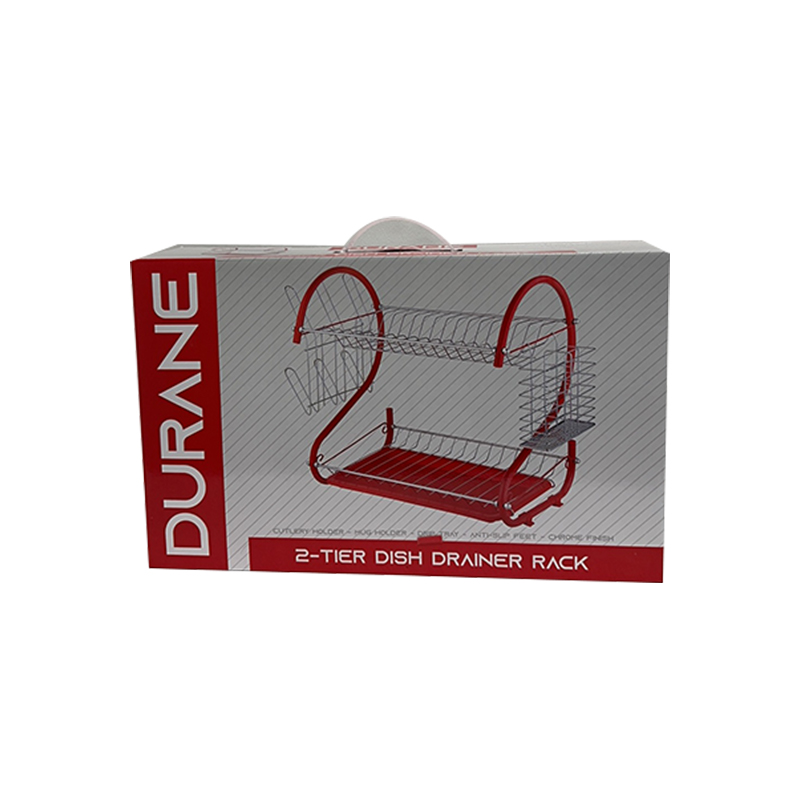 Dish Drainer Dish Drying Rack for Kitchen 55.8 x 24.1 x 39.2 cm  Red