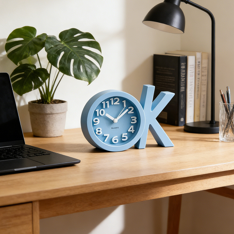 OK Shaped Alarm Clock Wake up Clock Bedroom Alarm Clock Random Colours