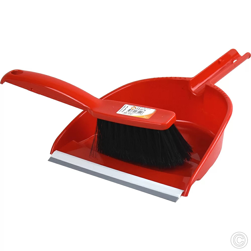 Plastic Dustpan and Brush Set 23 x 30 cm Random Colour Home