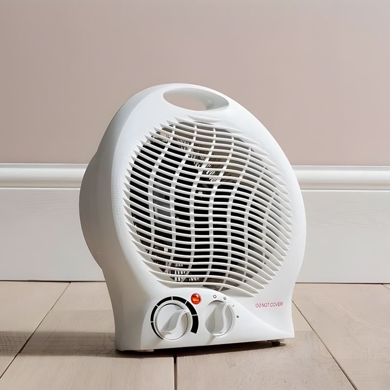 2000W Plastic Upright Fan Heater Portable Heater with Thermostat White Home