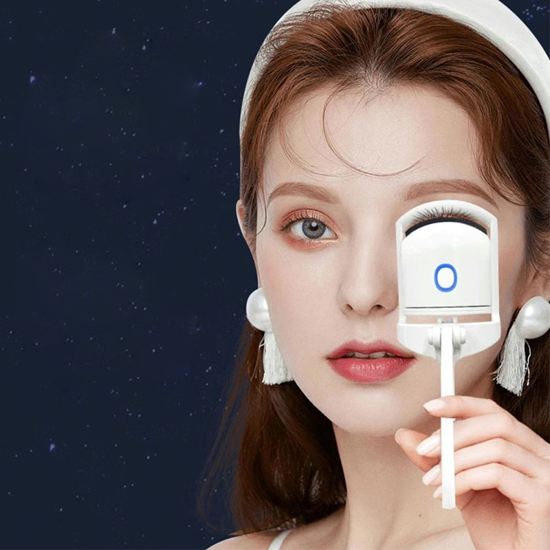 Electric Eyelash Curler Heated Lash Curler USB Rechargeable Makeup Tools for Women  White Gift