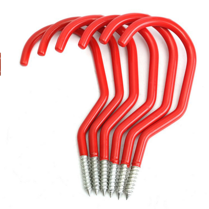 2pc Red Bicycle Hooks Screw-in Bike Storage Hooks for Wall Mount Home