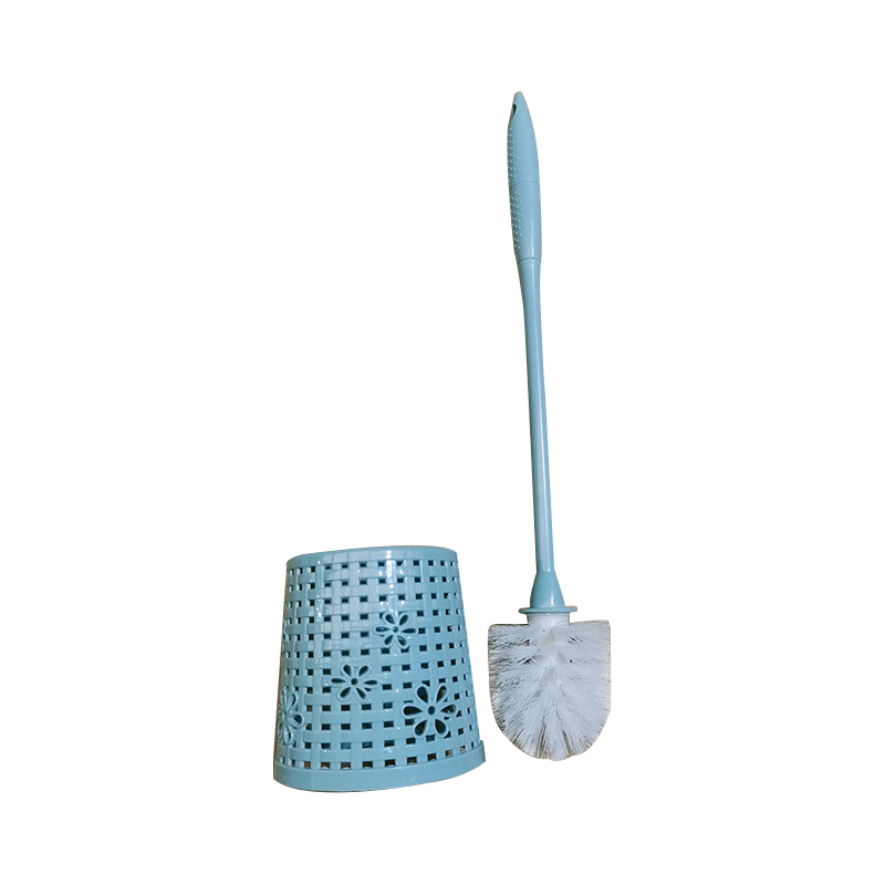 44 cm Plastic Bathroom Toilet Brush with Stand - Random Colour Home