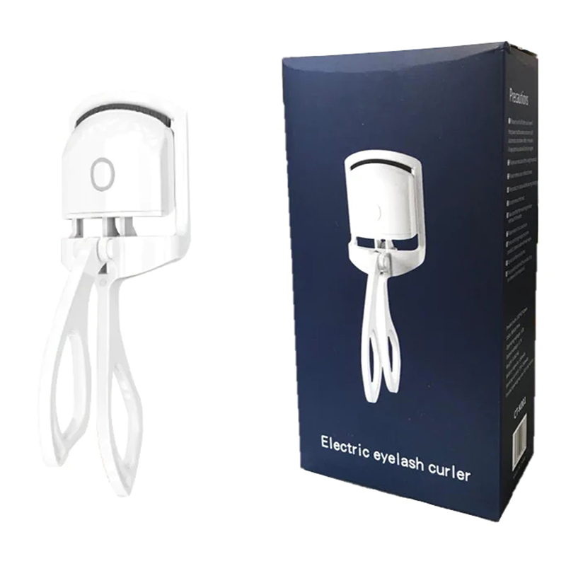 Electric Eyelash Curler Heated Lash Curler USB Rechargeable Makeup Tools for Women  White Gift