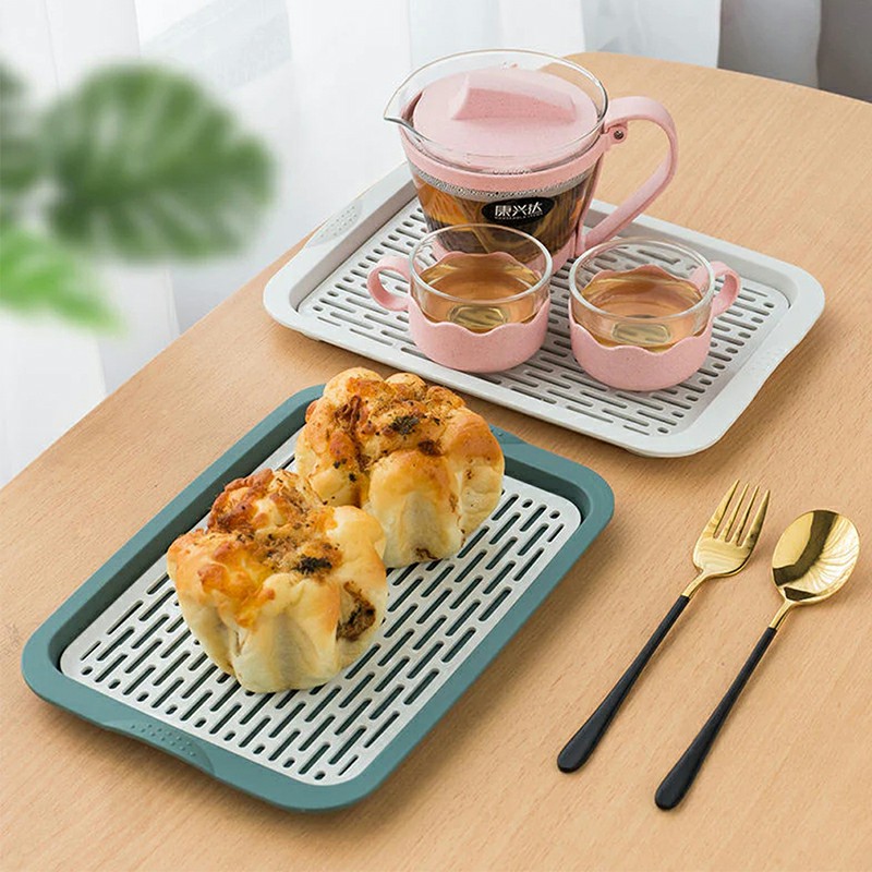 Plastic Serving Drip Tray Cup Drain Tray for Coffee Table 28 x 20 x 2 cm - Random Colour Home