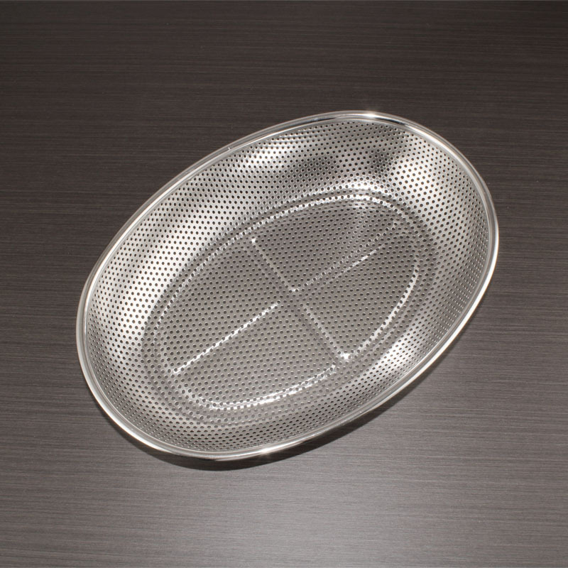 Oval Metal Strainer Tray Basket Colander Strainer for Kitchen 31 x 22 x 5.5 cm Home