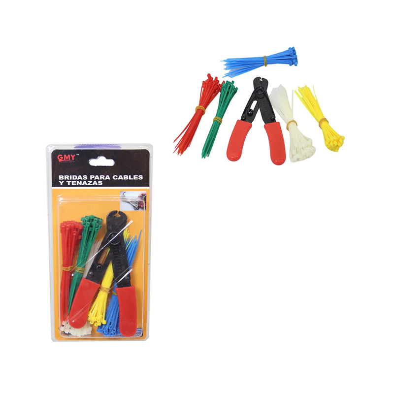 Cable Tie Set DIY Tool Kit Nylon Self-locking Cable Zip Ties with Cutter Home