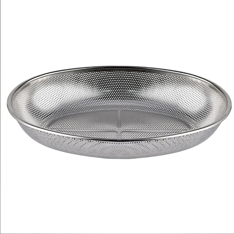 Oval Metal Strainer Tray Basket Colander Strainer for Kitchen 31 x 22 x 5.5 cm Home