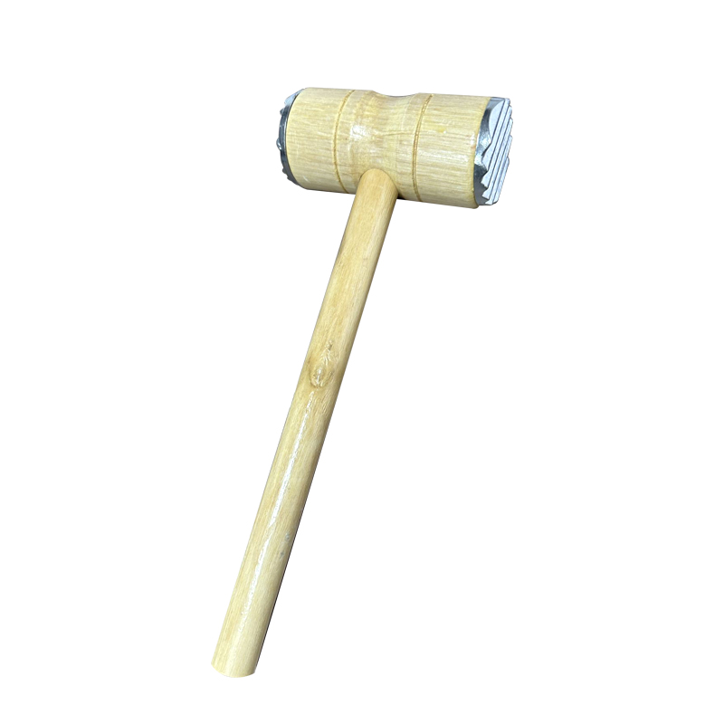 Wooden Meat Tenderizer Mallet Teeth Steak Pointed Round Hammer Home