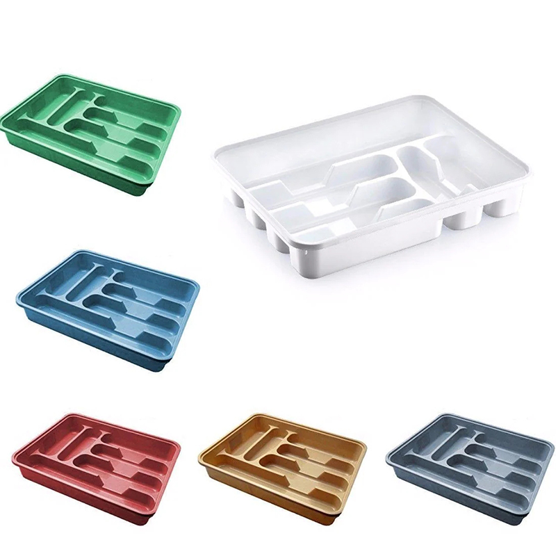 Large Cutlery Tray Plastic Drawer Organizer for Kitchen 38.5cm x 30.5cm - Random Colour Home