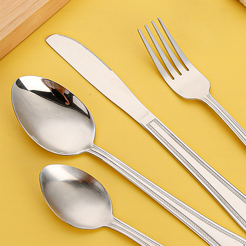 Stainless Steel Cutlery Set of 4 Utensils Set with Fork Knife and Spoons - Silver Home