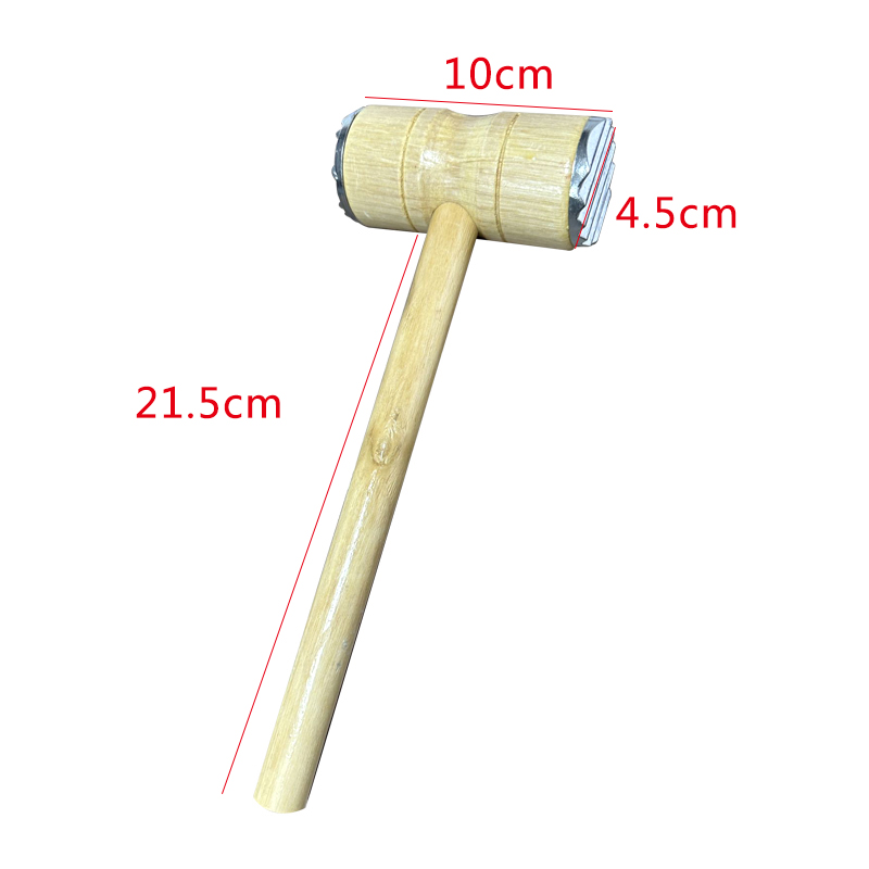 Wooden Meat Tenderizer Mallet Teeth Steak Pointed Round Hammer Home