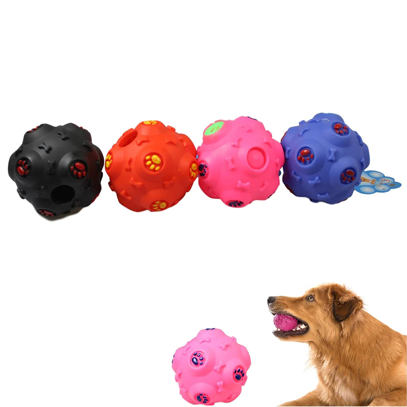 Puppy Teeth Cleaning Ball Dogs Pets Fetch Chew Ball Silicone Sound Making - Random Colours Home