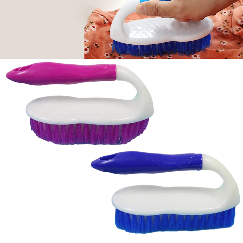 15cm Scrub Brush Cleaning Brush with Handle and Stiff Bristles Random Colour Home