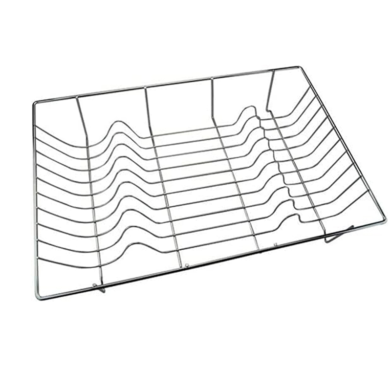 Metal Chrome Dish Drainer Drying Rack for Kitchen Silver Home