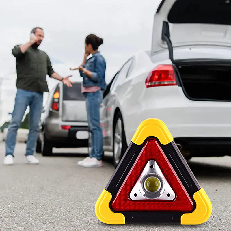 Car Emergency Triangle Warning Light Multi-Function Working COB Light with Handle Home