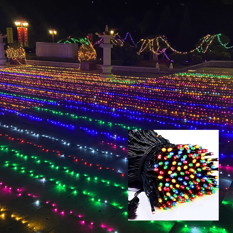 50m 500LED Solar Fairy Lights With Stake Solar Panel Multicolor Garden String Lights Waterproof Christmas Decoration