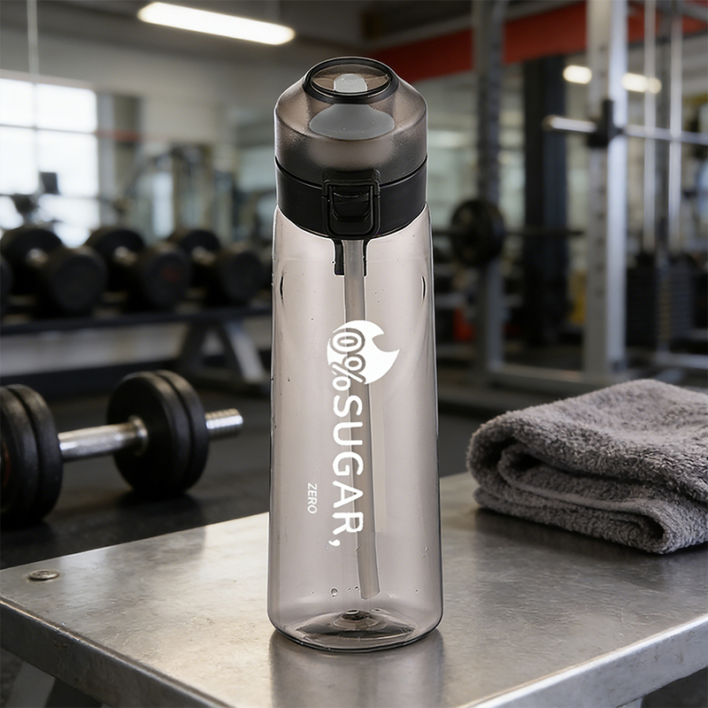 Air Water Bottle Taste Pod AIR Fruit Fragrance Flavored Water Bottle Gifts Black