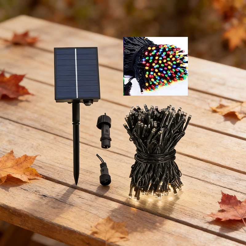 50m 500LED Solar Fairy Lights With Stake Solar Panel Multicolor Garden String Lights Waterproof Christmas Decoration