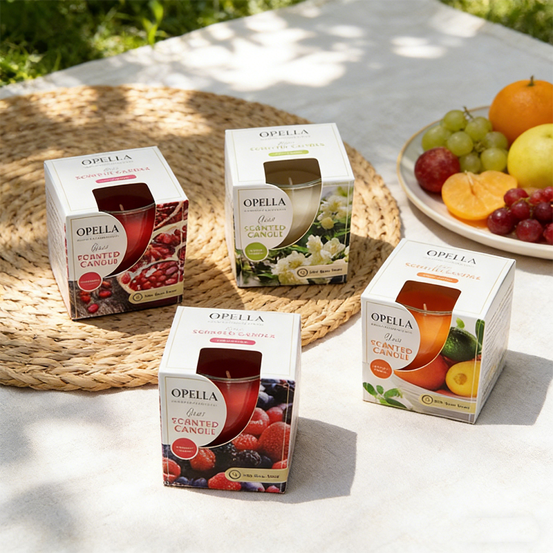 Scented Candle In Glass Jar Jasmine Blossom and Fruity Fragrance Gifts Random Sent