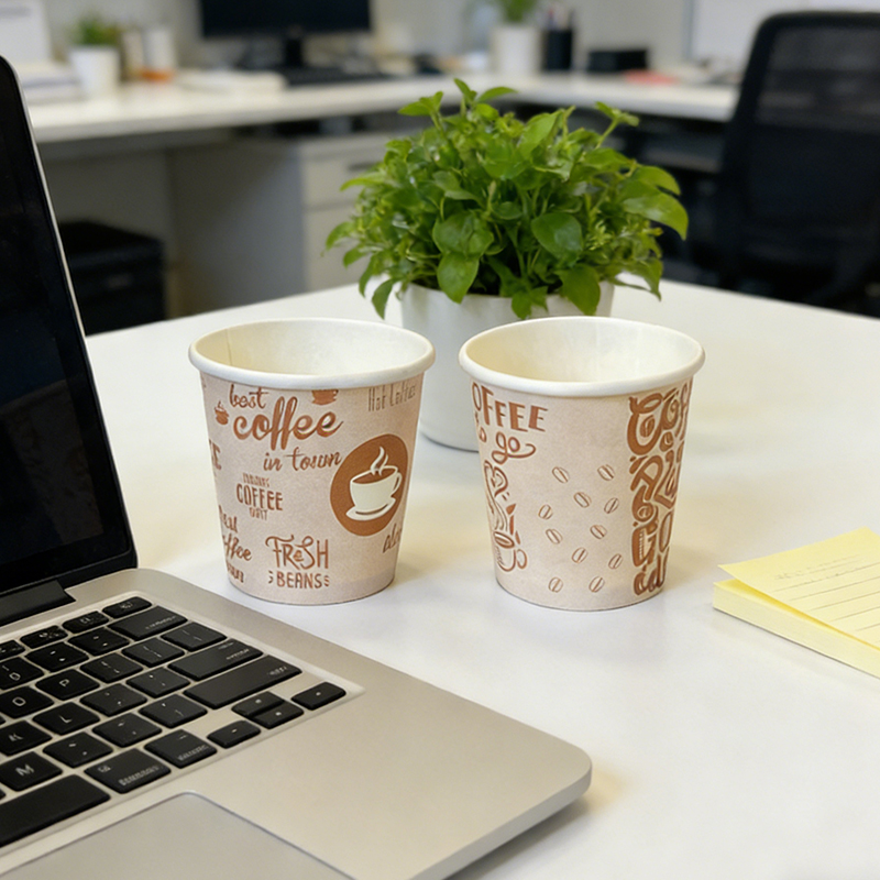 100PCS Single Kraft Paper Coffee Cups 2.5oz 70mL Espresso Disposable Paper Cups for DIY Wedding Party Picnic BBQ