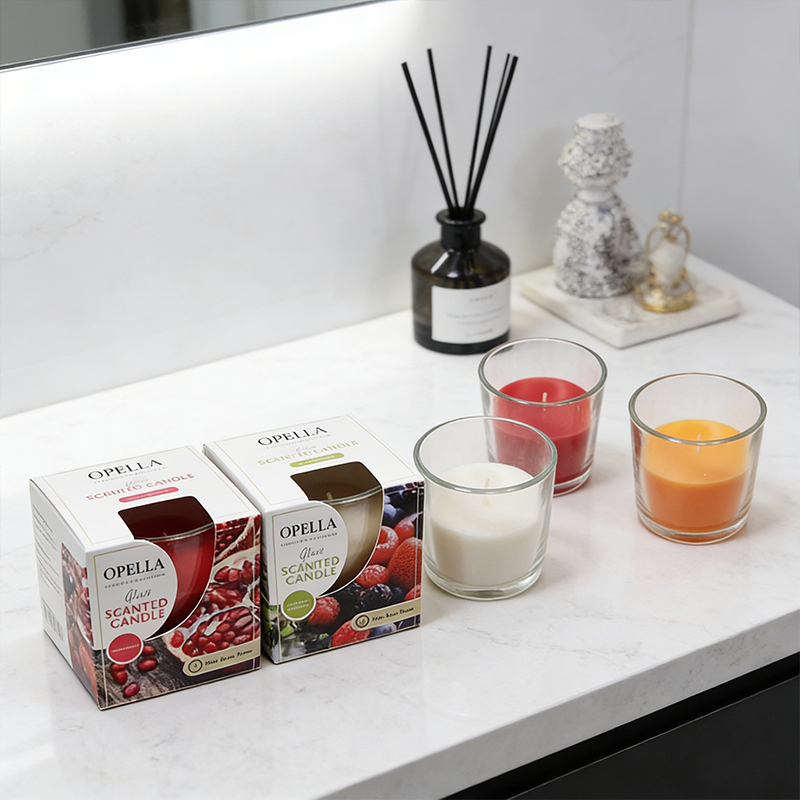 Scented Candle In Glass Jar Jasmine Blossom and Fruity Fragrance Gifts Random Sent