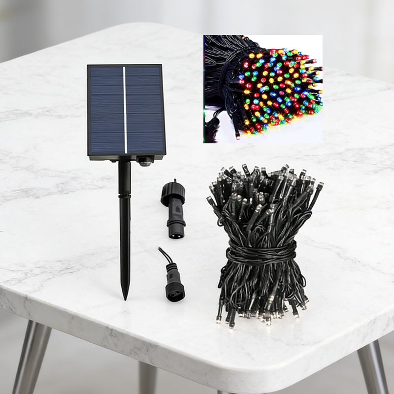 50m 500LED Solar Fairy Lights With Stake Solar Panel Multicolor Garden String Lights Waterproof Christmas Decoration