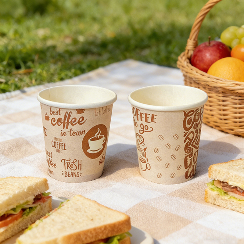100PCS Single Kraft Paper Coffee Cups 2.5oz 70mL Espresso Disposable Paper Cups for DIY Wedding Party Picnic BBQ