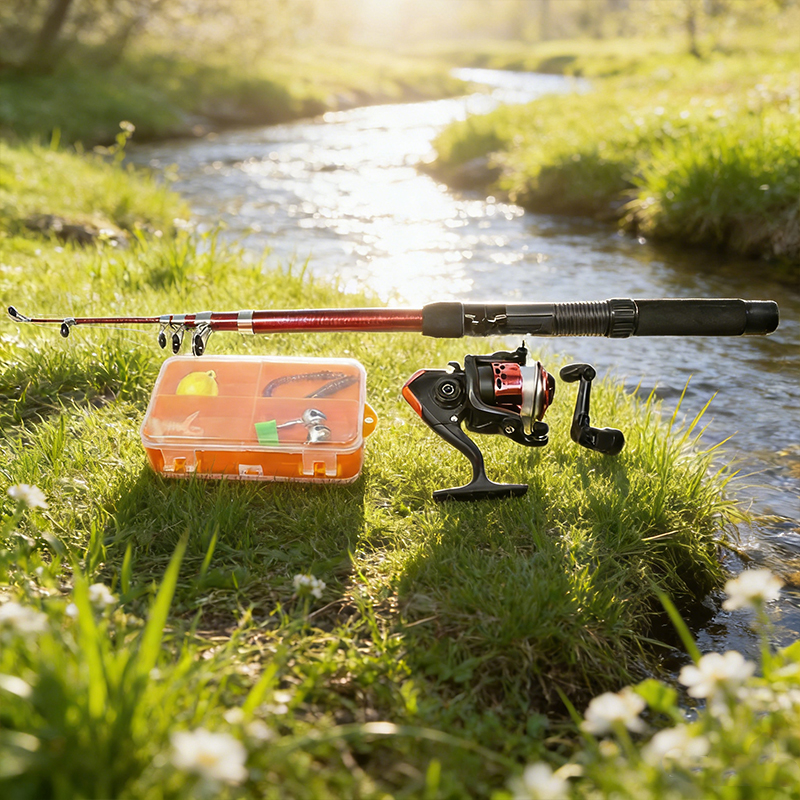 High Quality Fishing Rod With Assorted Accessories -  Random Colour