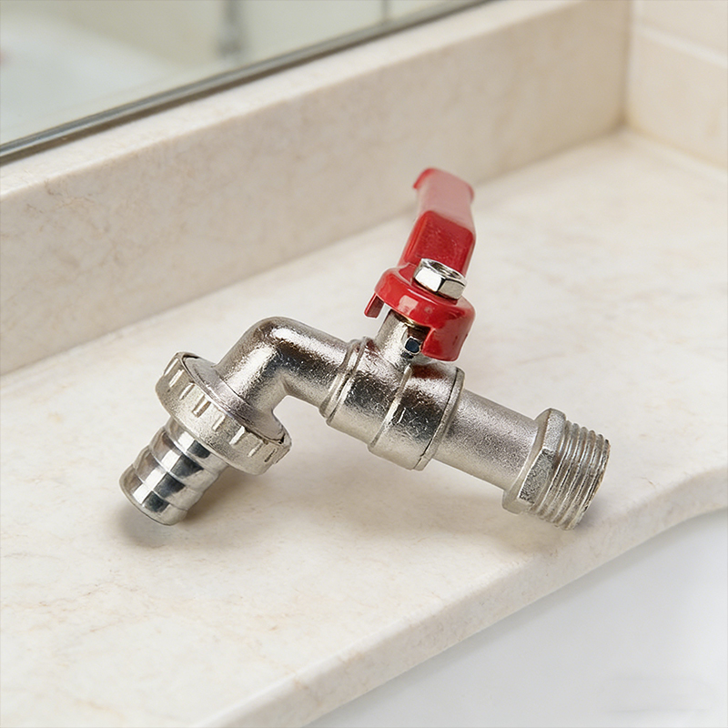 Outdoor Water Tap Lever Type Valve RED Handle + Garden Hose Plug